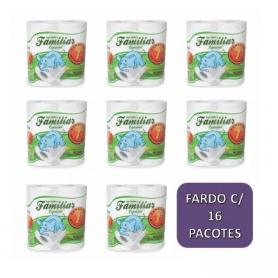 Papel Higiênico Familiar Folha Simples com 64 rolos 16X4