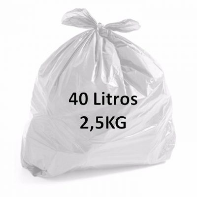 Saco de Lixo 40 Litros Branco 3kg Fardo 100 Unidades