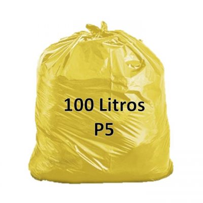 Saco de Lixo 100 Litros Amarelo P5 Fardo 100 Unidades