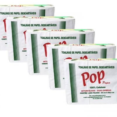 Papel Interfolhas Celulose POP 5000 folhas 20×21 cm - 20G