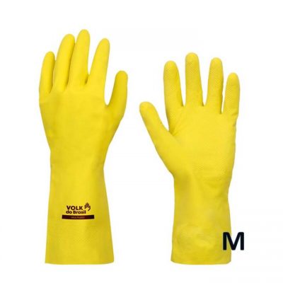 Luva Látex Amarela Volk Tamanho M