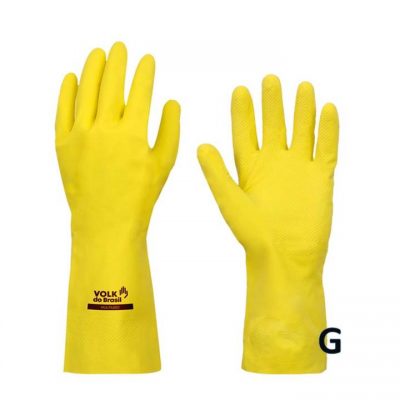 Luva Látex Amarela Volk Tamanho G