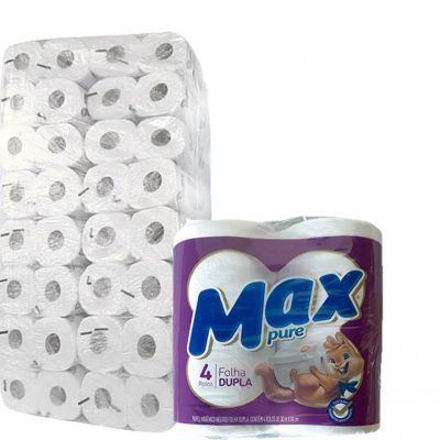 Fardo Papel Higiênico Max Pure Folha Dupla com 64 rolos