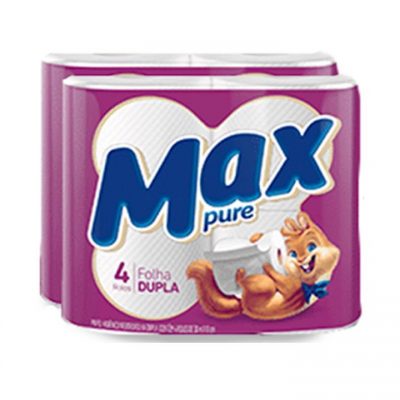 Papel Higiênico Max Pure Folha Dupla 4 Rolos