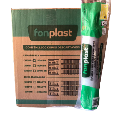 Copo Descártavel P/ Água 150ml C/2500 - Fonplast ABNT