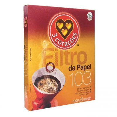 Filtro de Café Descartável 3 Corações 103 c/30 unidades