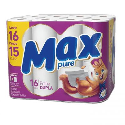 Papel Higiênico Max Pure Folha Dupla 4X16