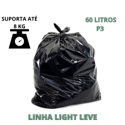 Saco de Lixo Leve EMBALAC 60 Litros C/100 - 60X70
