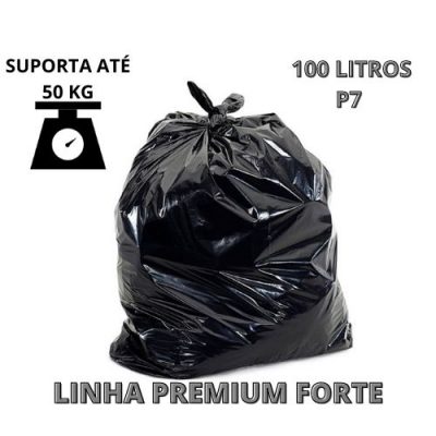Saco de Lixo Reforçado 100 Litros P7 com 70 unidades